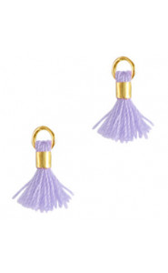 Ibiza style mini Tassel 0.7cm Gold-charmed violet